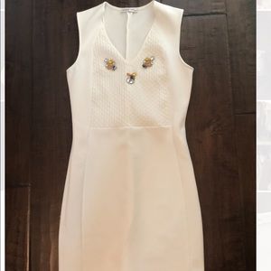 Zara White Dress w/ Jewel Details